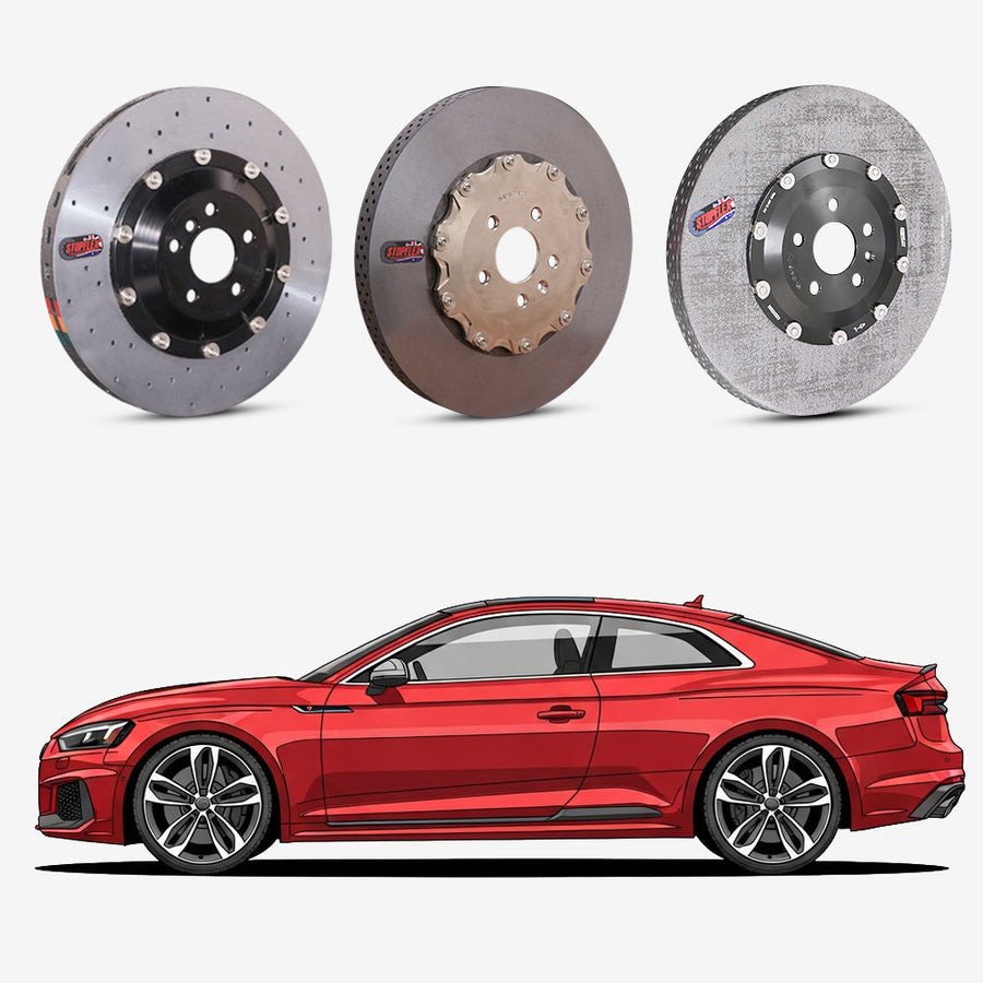 StopFlex continuous long-fiber carbon ceramic brake rotors upgrade for Audi RS5 B9.