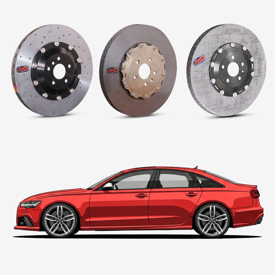 StopFlex continuous long-fiber carbon ceramic brake rotors upgrade for Audi RS6 C7.