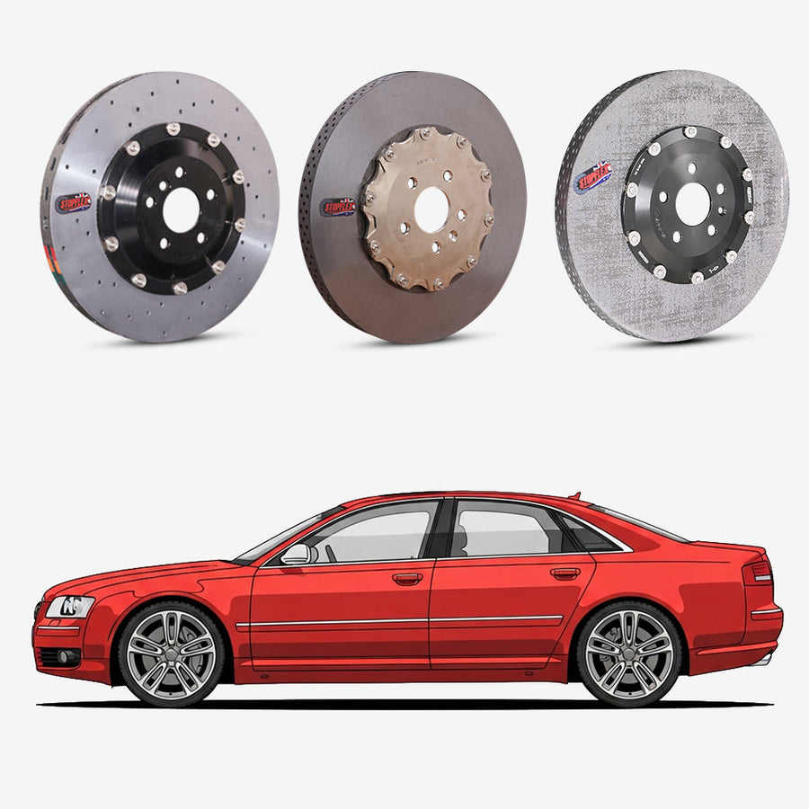 StopFlex continuous long-fiber carbon ceramic brake rotors upgrade for Audi S8 D3.