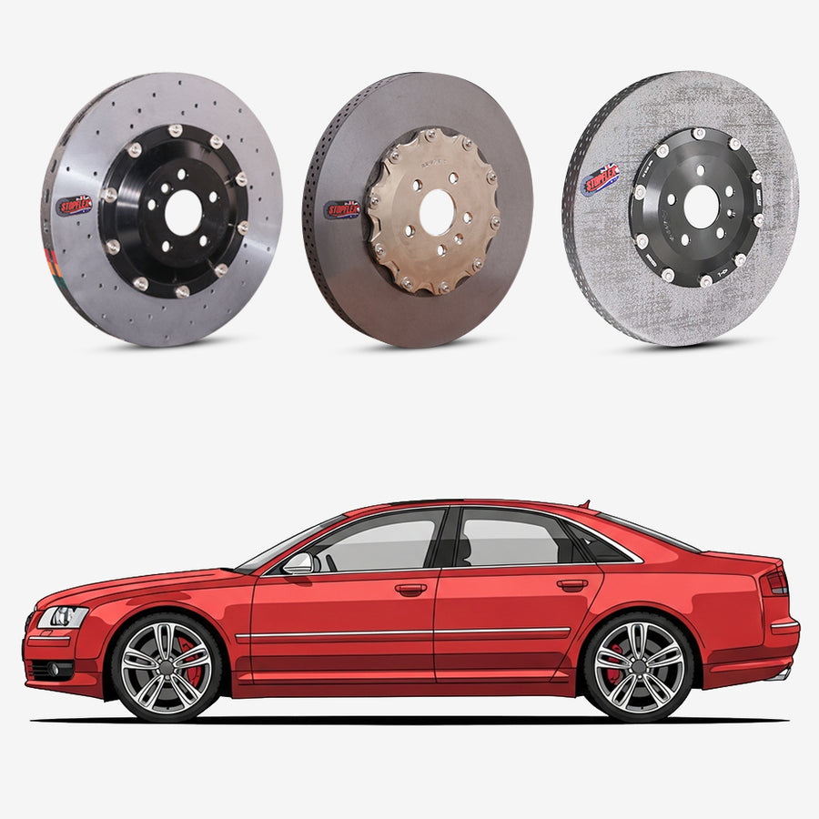 StopFlex continuous long-fiber carbon ceramic brake rotors upgrade for Audi S8 D4.