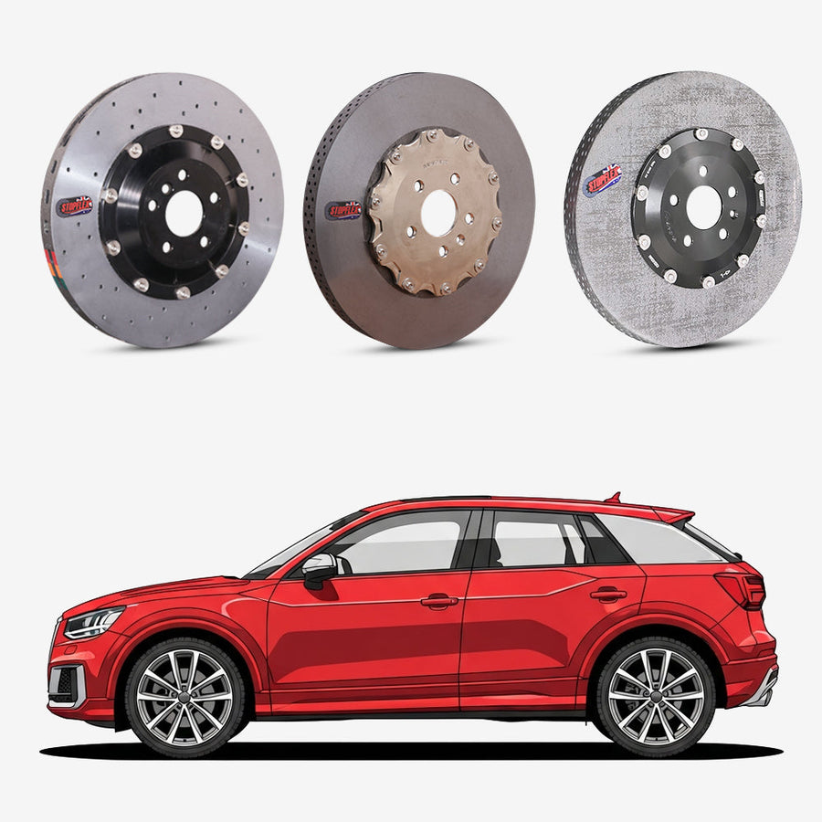 StopFlex continuous long-fiber carbon ceramic brake rotors upgrade for Audi SQ2 GA.