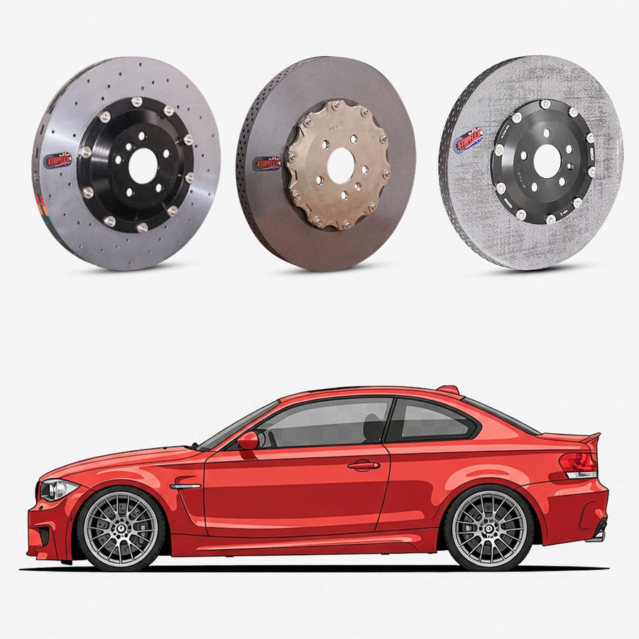 StopFlex continuous long-fiber carbon ceramic brake rotors upgrade for BMW 1M E82.