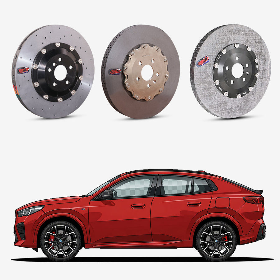StopFlex continuous long-fiber carbon ceramic brake rotors upgrade for BMW X2 M35i U10.