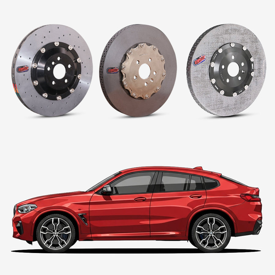 StopFlex continuous long-fiber carbon ceramic brake rotors upgrade for BMW X4M F98.