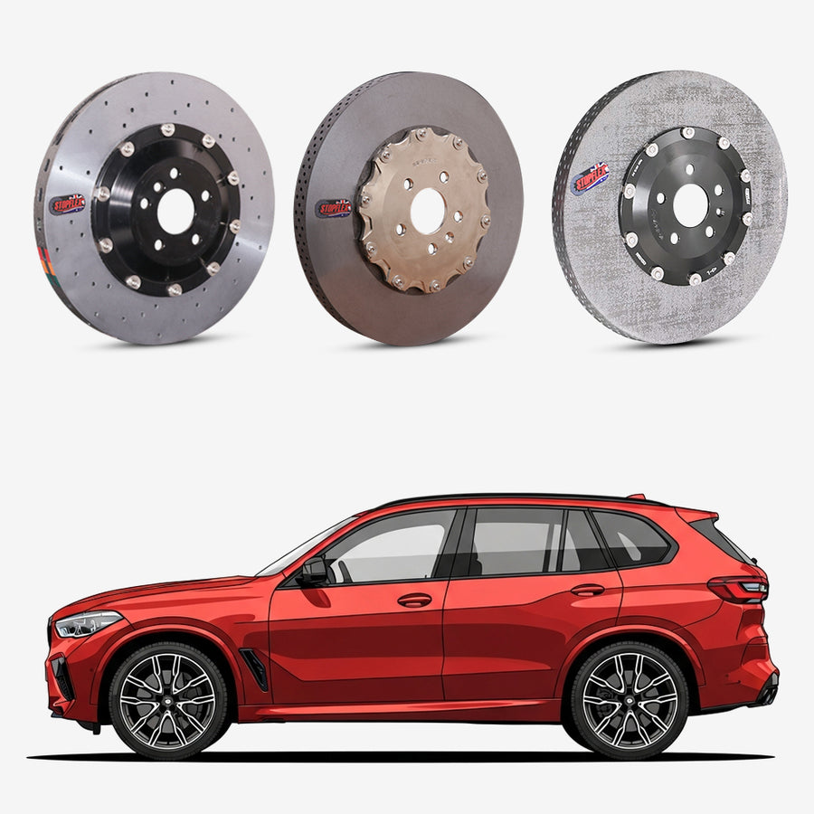 StopFlex continuous long-fiber carbon ceramic brake rotors upgrade for BMW X5M F95.