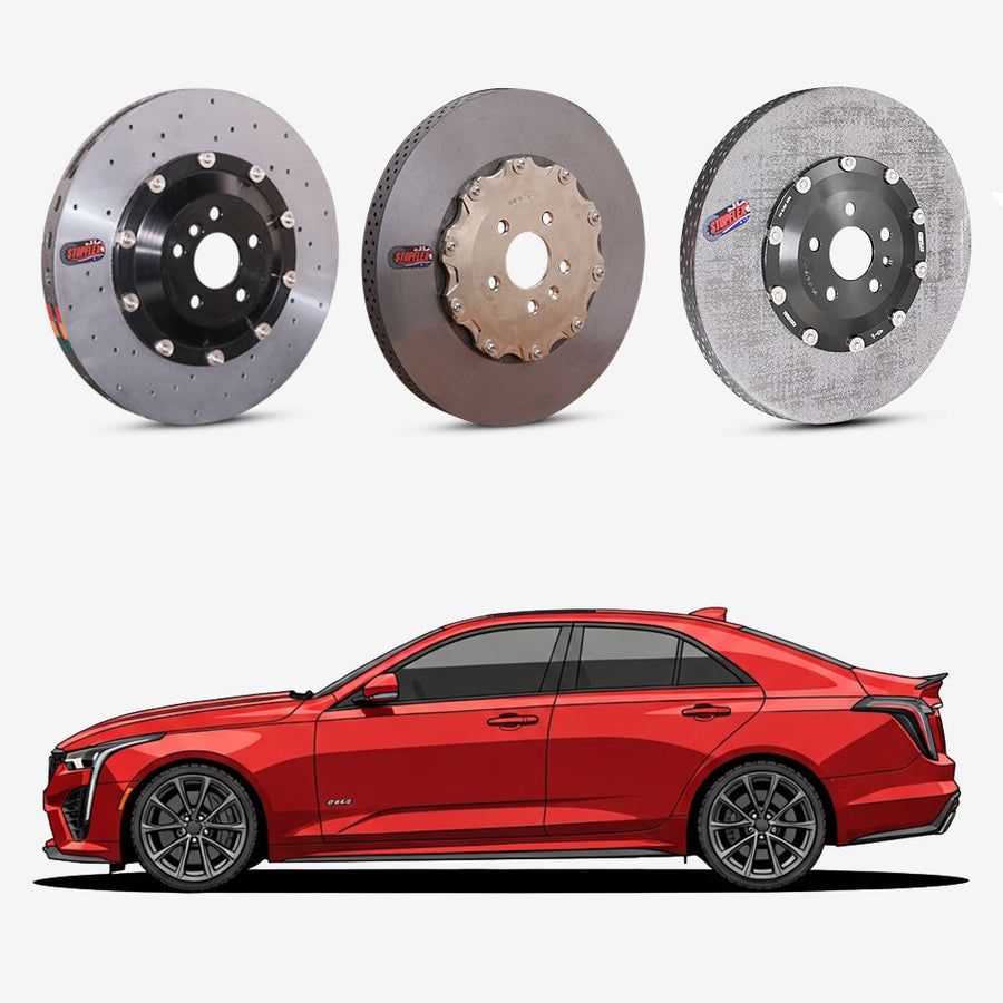 StopFlex continuous long-fiber carbon ceramic brake rotors upgrade for Cadillac CT4-V Blackwing.