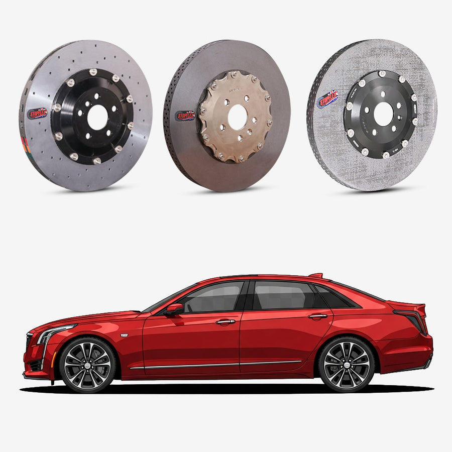 StopFlex continuous long-fiber carbon ceramic brake rotors upgrade for Cadillac CT6-V.