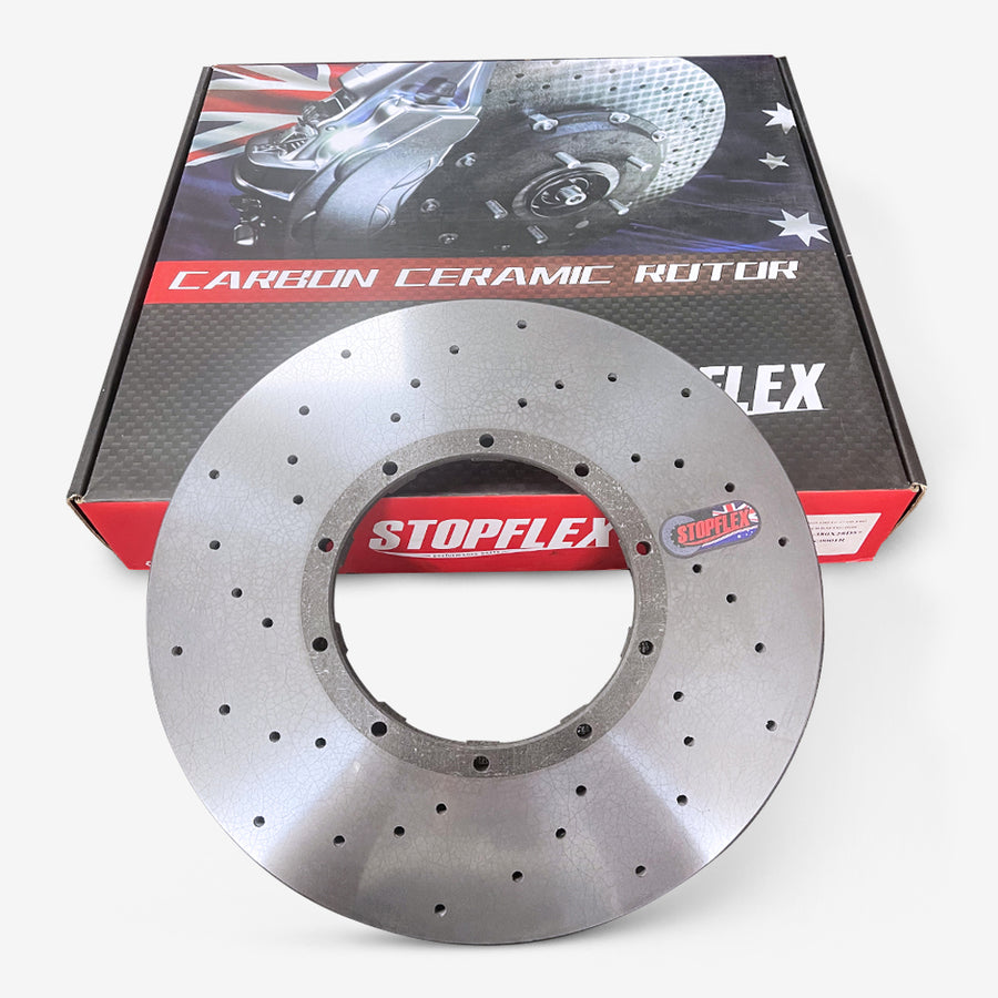 Universal premium packaged StopFlex CCB brake rotors.
