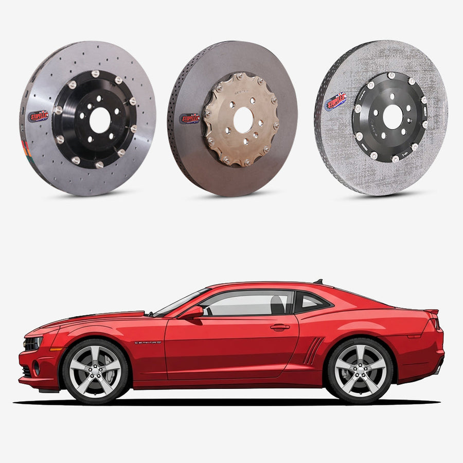 StopFlex continuous long-fiber carbon ceramic brake rotors upgrade for Chevrolet Camaro 5th Gen. SS.