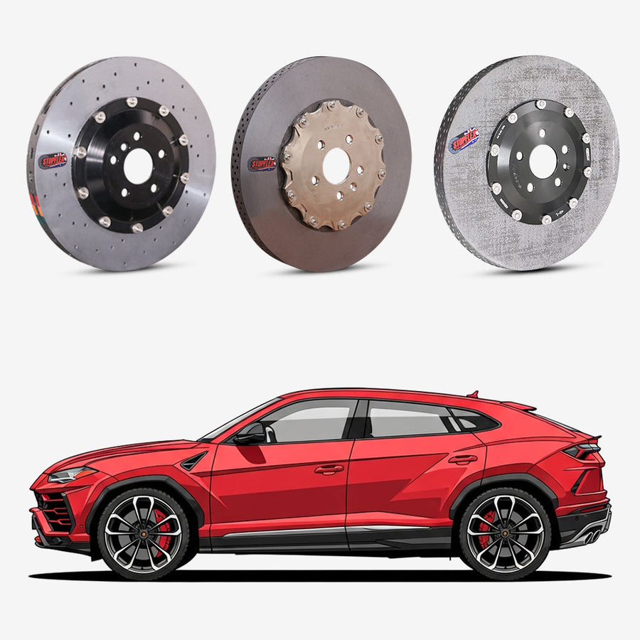 StopFlex continuous long-fiber carbon ceramic brake rotors upgrade for Lamborghini Urus.