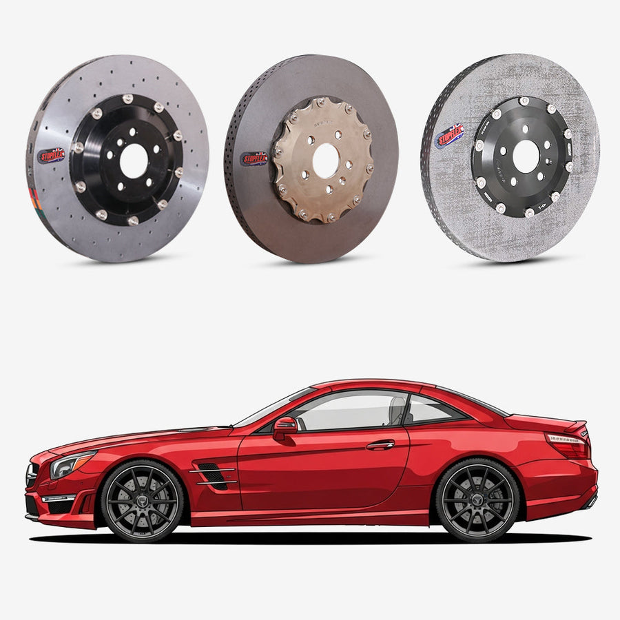 StopFlex continuous long-fiber carbon ceramic brake rotors upgrade for Mercedes Benz AMG SL63 R232.