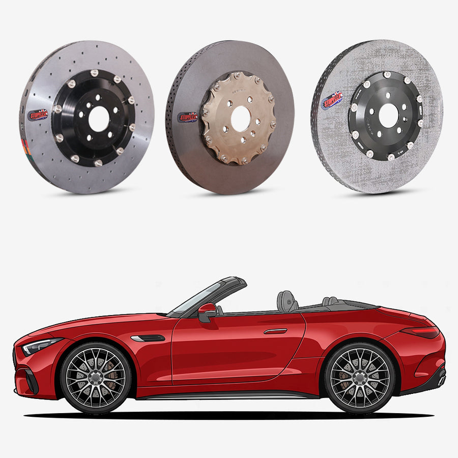 StopFlex continuous long-fiber carbon ceramic brake rotors upgrade for Mercedes Benz AMG SL63 R232.
