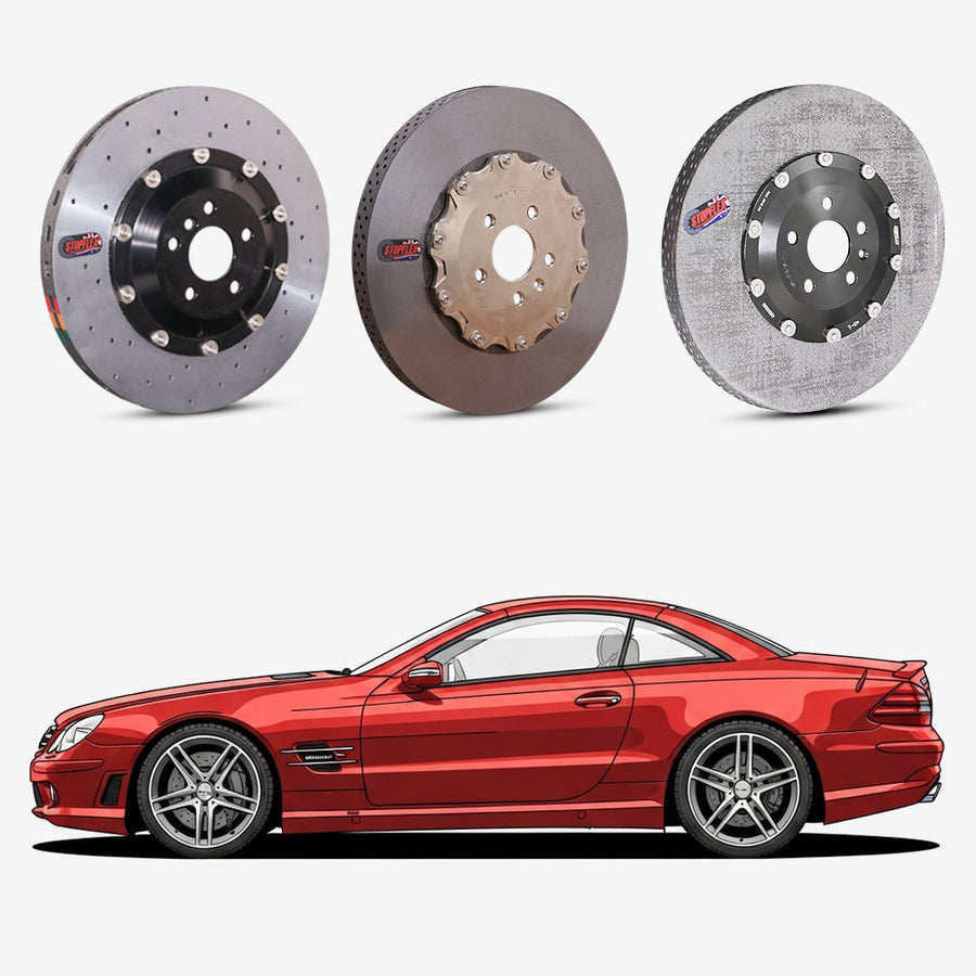 StopFlex continuous long-fiber carbon ceramic brake rotors upgrade for Mercedes Benz AMG SL65 R230.