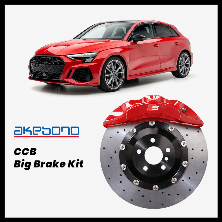 Audi RS3 (8Y) Akebono OEM Audi S 6-Piston (8N) Caliper with 380mm CCB carbon ceramic brake rotor