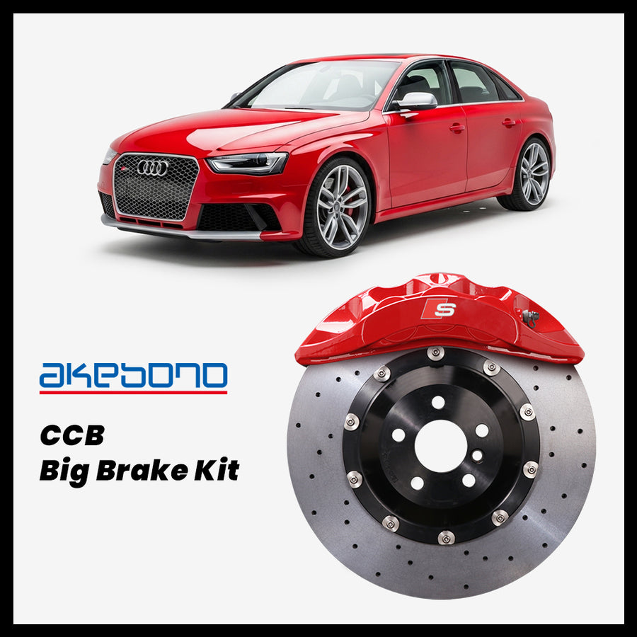 Audi RS4 (B8) Akebono OEM Audi S 6-Piston (8N) Caliper with 380mm CCB carbon ceramic brake rotor