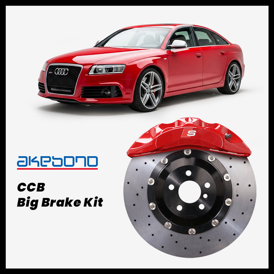 Audi RS6 (C6) Akebono OEM Audi S 6-Piston (8N) Caliper with 380mm CCB carbon ceramic brake rotor
