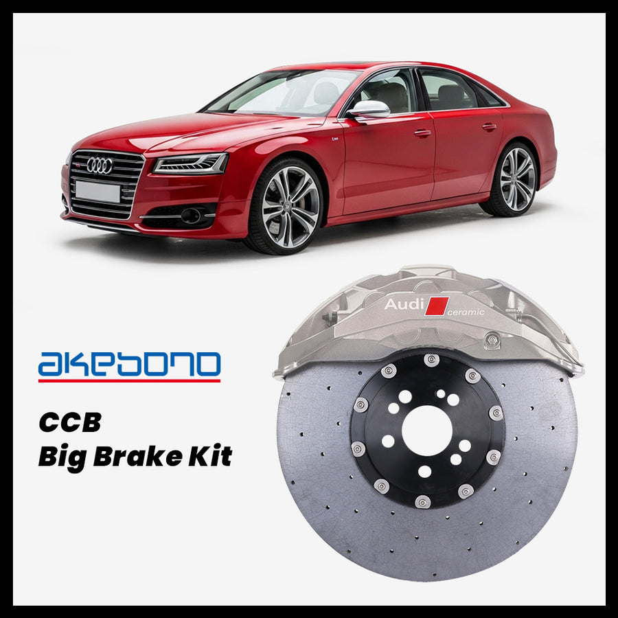 Audi S8 (D4) Akebono OEM Audi RS 10-Piston (10N) Caliper with 420mm CCB carbon ceramic brake rotor