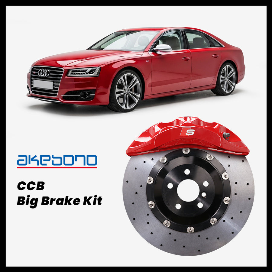 Audi S8 (D4) Akebono OEM Audi S 6-Piston (8N) Caliper with 380mm CCB carbon ceramic brake rotor