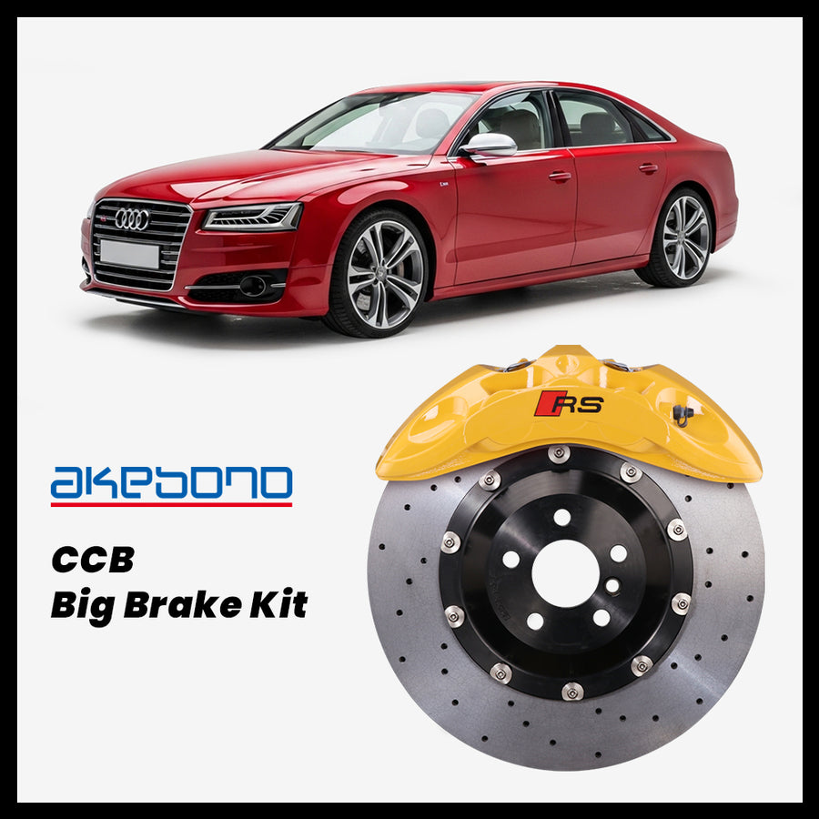 Audi S8 (D4) Akebono OEM Audi RS 6-Piston (9N) Caliper with 400mm CCB carbon ceramic brake rotor