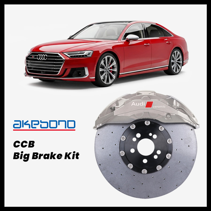 Audi S8 (D5) Akebono OEM Audi RS 10-Piston (10N) Caliper with 420mm CCB carbon ceramic brake rotor