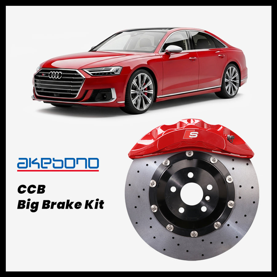 Audi S8 (D5) Akebono OEM Audi S 6-Piston (8N) Caliper with 380mm CCB carbon ceramic brake rotor