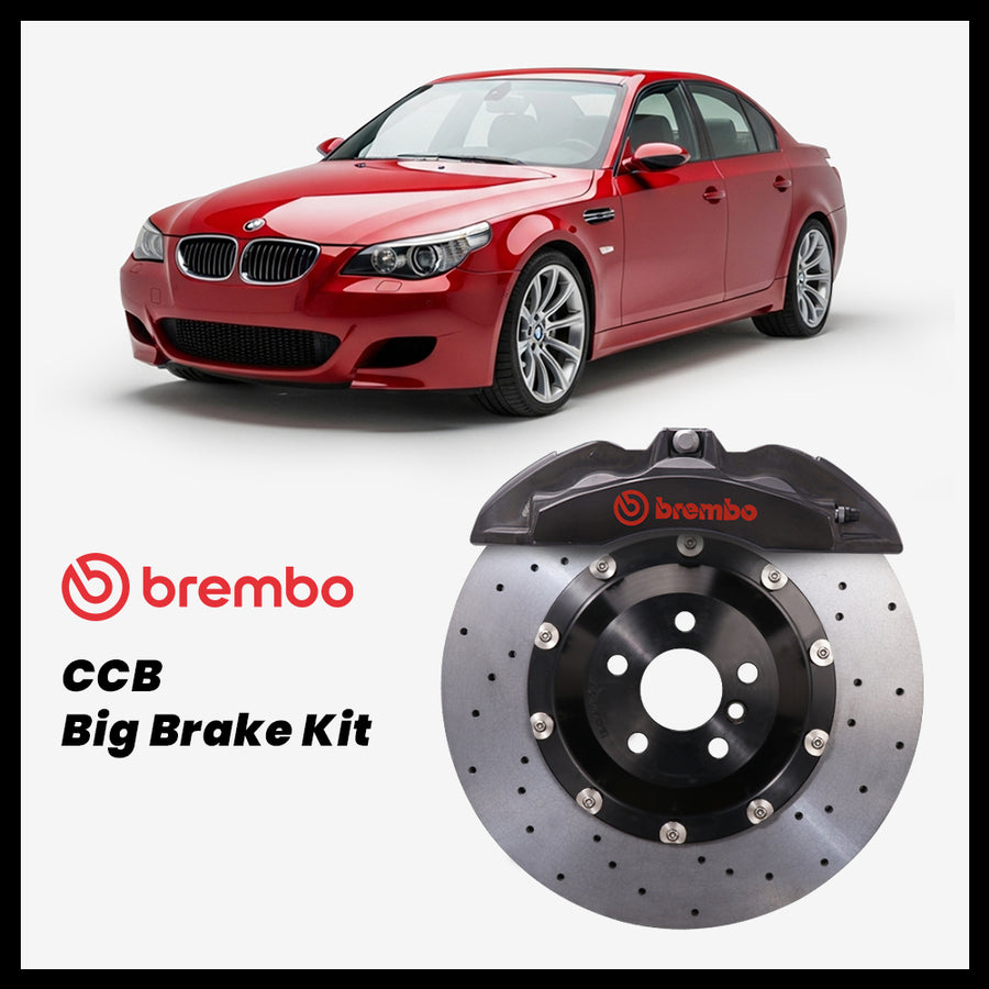 BMW 525i / 530i / 545i / 550i / M5 (E60/E61) Brembo OEM Ford Shelby GT500 Mustang 6-Piston Caliper with 380mm CCB brake rotor