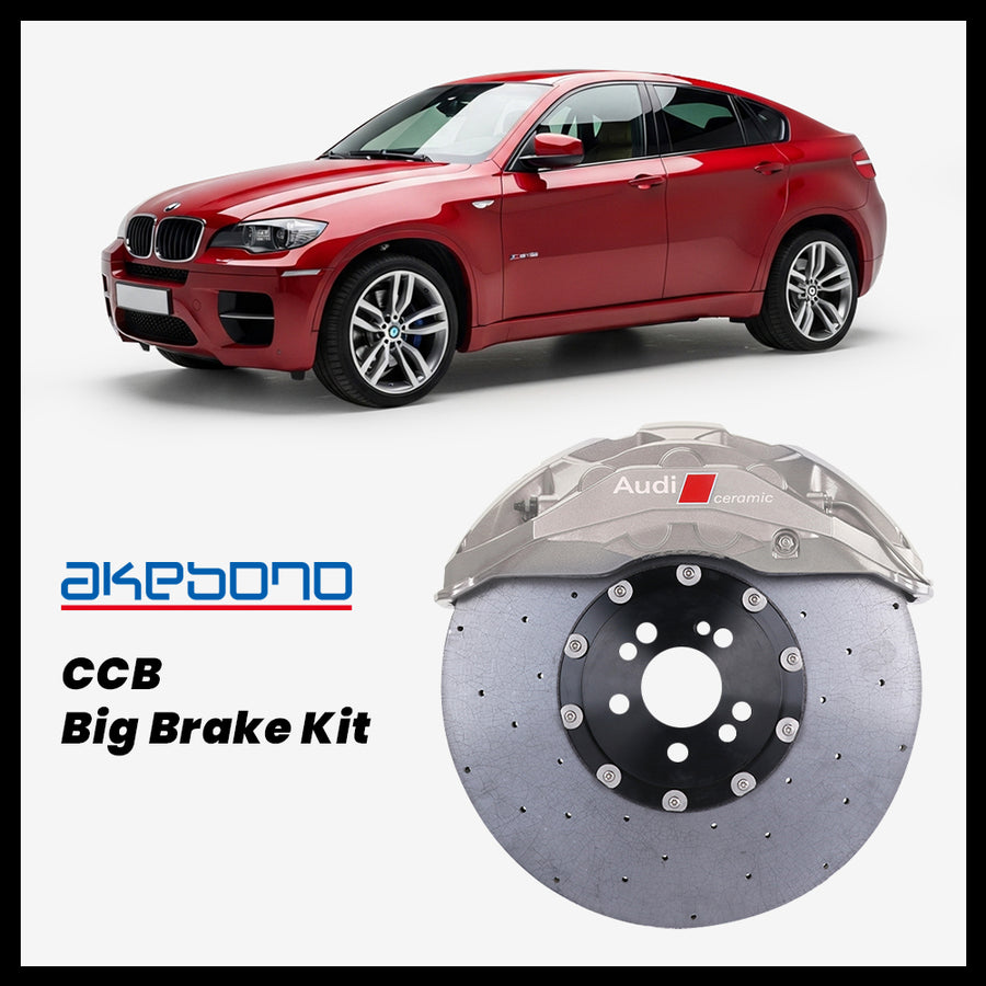 BMW X6 35i / 50i / X6 M (E71) Akebono OEM Audi RS 10-Piston (10N) Caliper with 420mm CCB carbon ceramic brake rotor