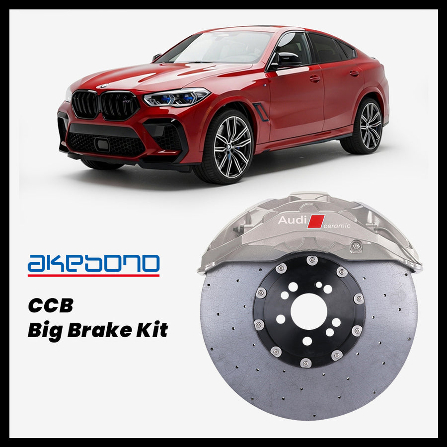 BMW X6 40i / 50i / M50i / M50d / M60i / X6 M (G06/F96) Akebono OEM Audi RS 10-Piston (10N) Caliper with 420mm CCB brake rotor