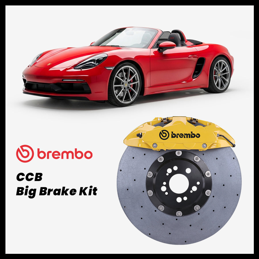 Porsche 718 Boxster (982) / S / GTS / Spyder RS Brembo OEM Porsche 911 Turbo S 10-Piston Caliper with 420mm CCB brake rotor