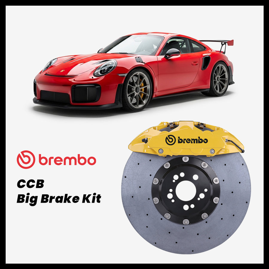 Porsche 911 (991) GT2 RS Brembo OEM Porsche 911 Turbo S 10-Piston Caliper with 420mm CCB carbon ceramic brake rotor