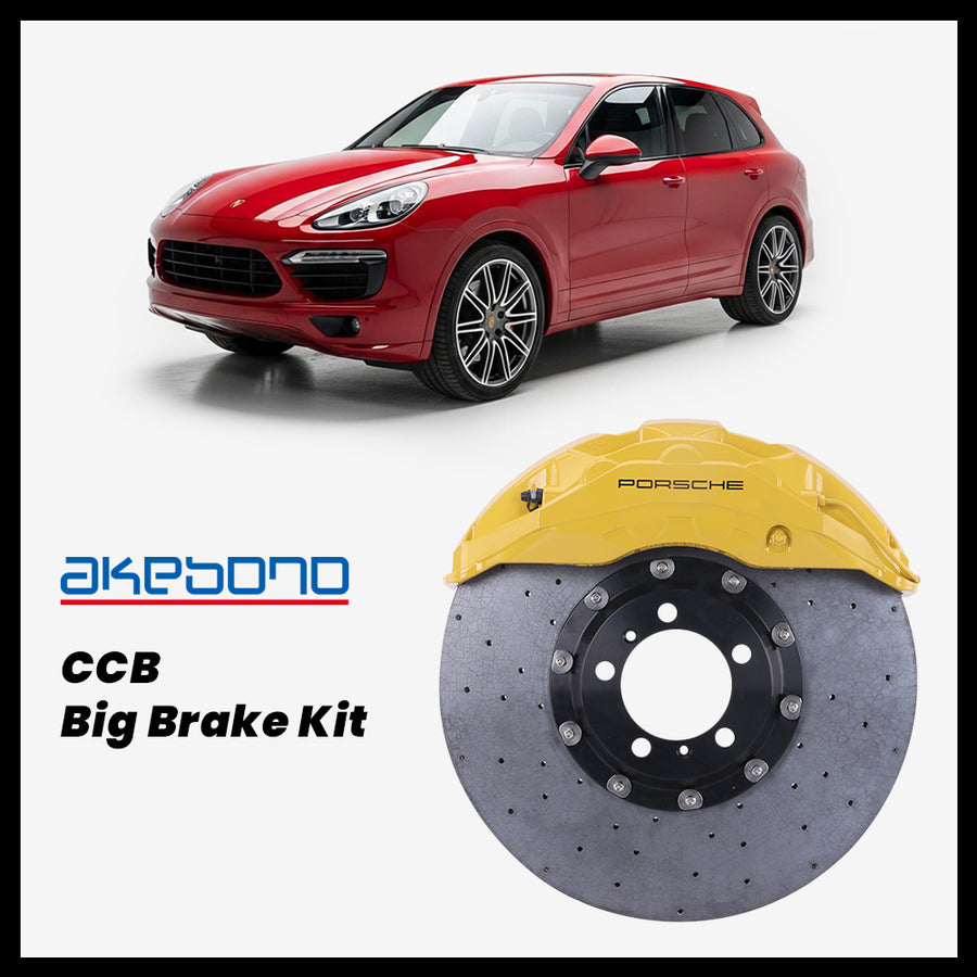 Porsche Cayenne (958) Turbo / S Akebono OEM Porsche 10-Piston (10N) Caliper with 420/440mm CCB carbon ceramic brake rotor
