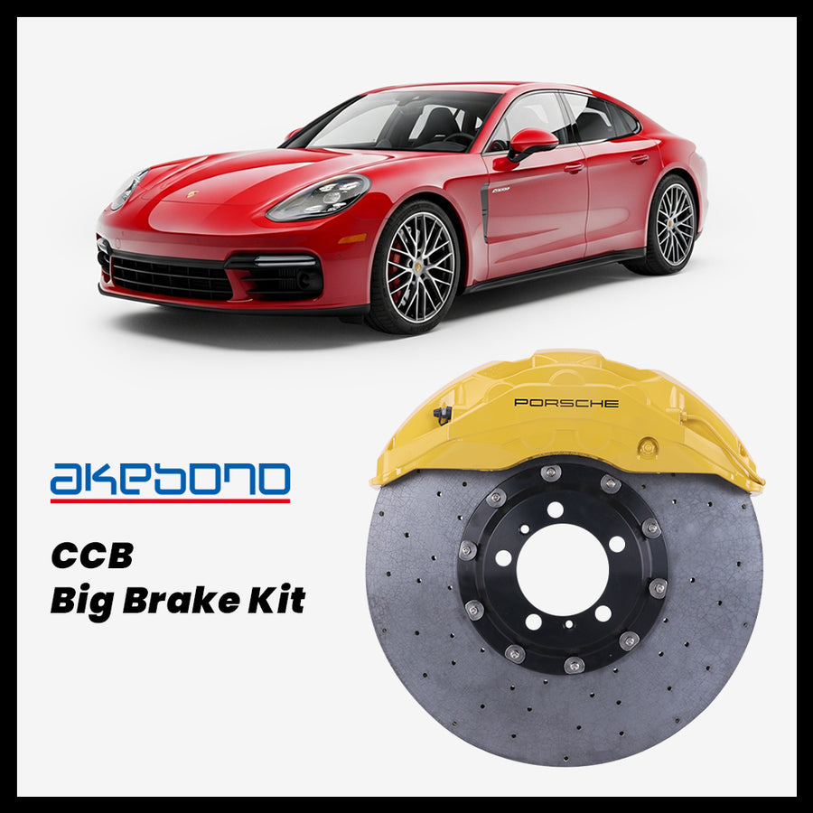 Porsche Panamera (971) Turbo / S Akebono OEM Porsche 10-Piston (10N) Caliper with 440mm CCB carbon ceramic brake rotor