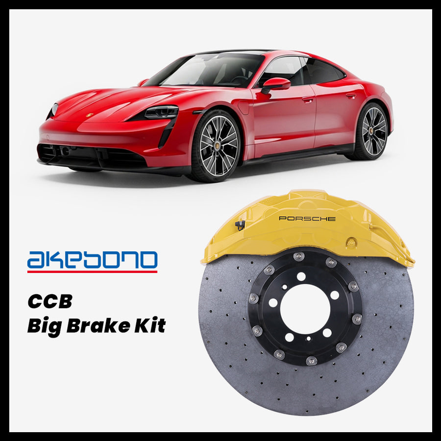 Porsche Taycan GTS Akebono OEM Porsche 10-Piston (10N) Caliper with 440mm CCB carbon ceramic brake rotor
