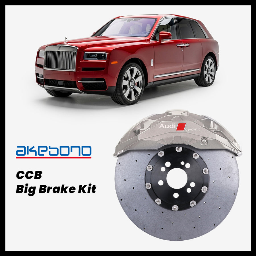 Rolls-Royce Cullinan Akebono OEM Audi RS 10-Piston (10N) Caliper with 420mm CCB carbon ceramic brake rotor