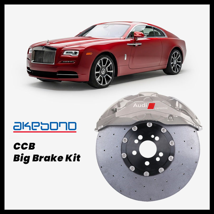 Rolls-Royce Wraith Akebono OEM Audi RS 10-Piston (10N) Caliper with 420mm CCB carbon ceramic brake rotor