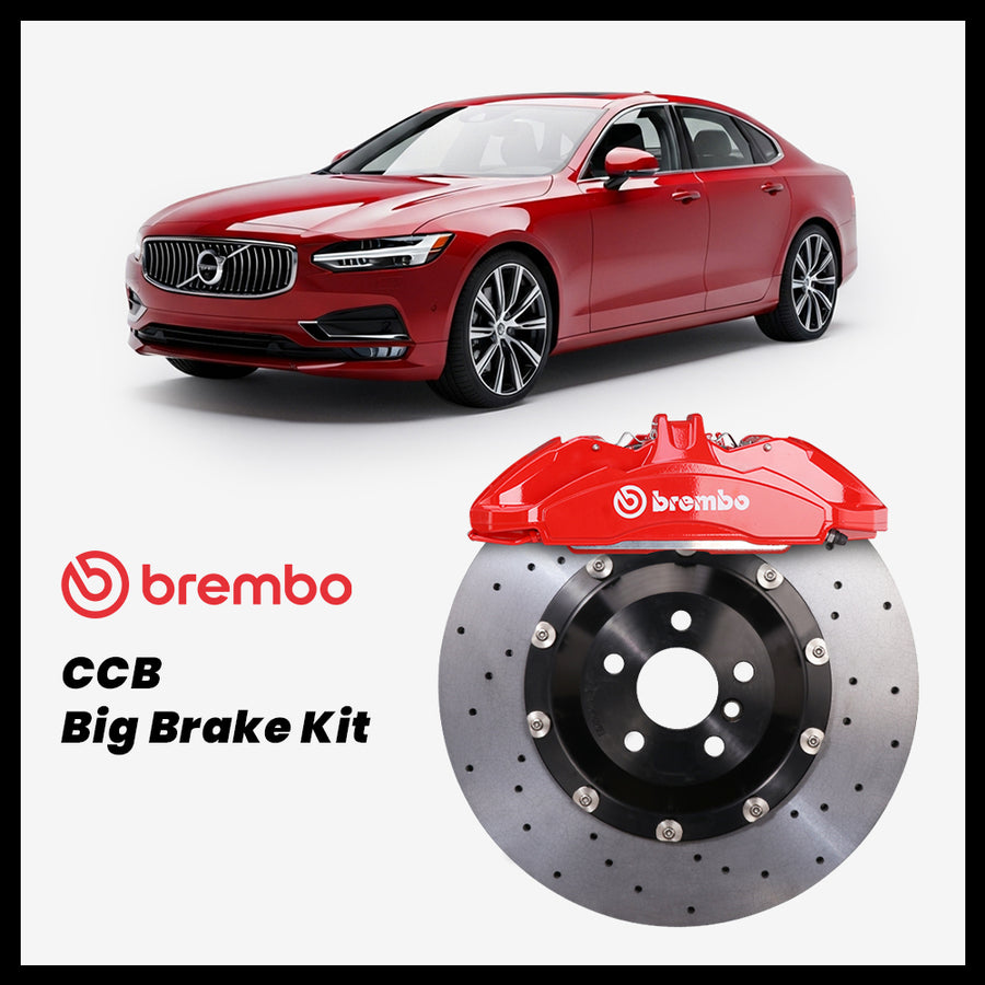 Volvo S90 Brembo OEM Ford Shelby GT350 Mustang 6-Piston Caliper with 390mm CCB carbon ceramic brake rotor
