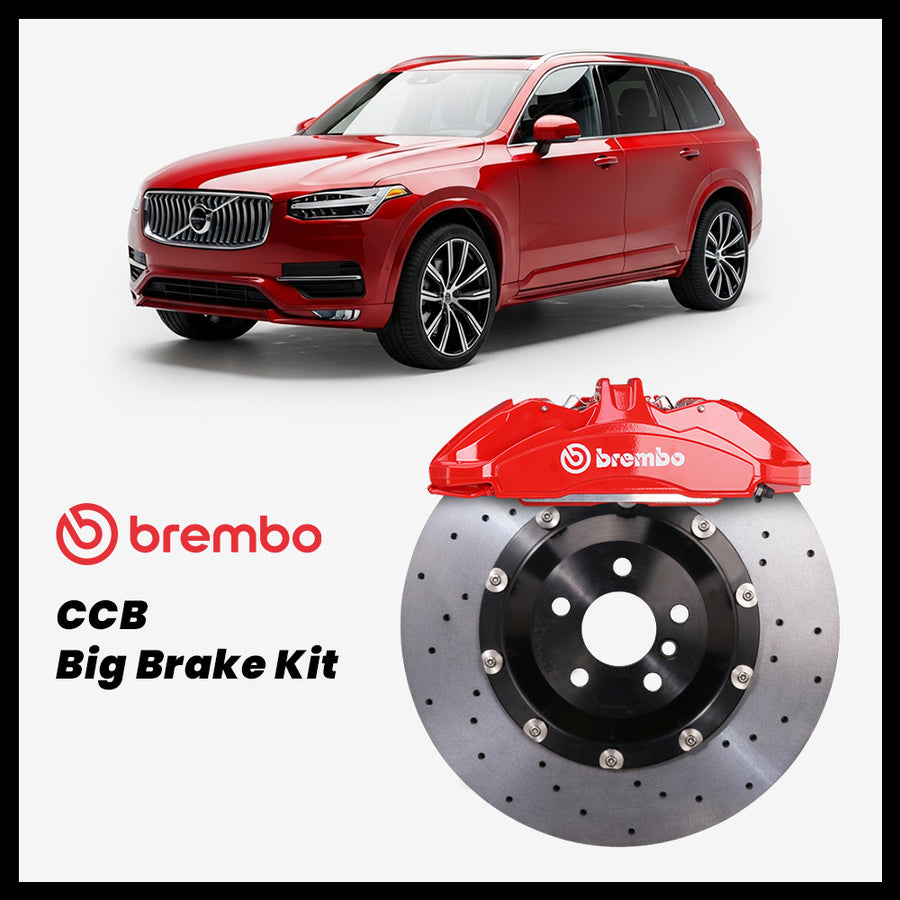 Volvo XC90 Brembo OEM Ford Shelby GT350 Mustang 6-Piston Caliper with 390mm CCB carbon ceramic brake rotor