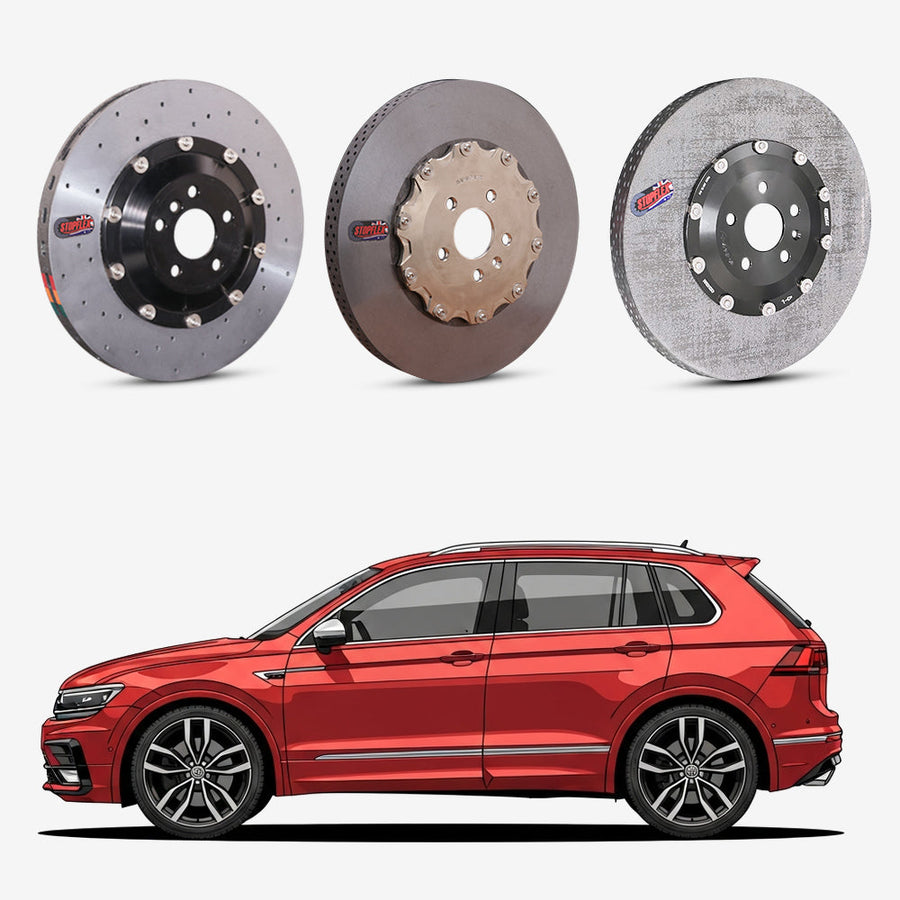 StopFlex continuous long-fiber carbon ceramic brake rotors upgrade for Volkswagen Tiguan R AD1.