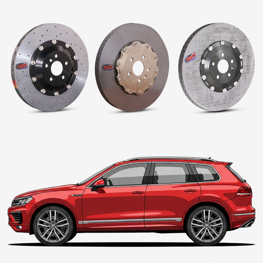StopFlex continuous long-fiber carbon ceramic brake rotors upgrade for Volkswagen Touareg R CR.