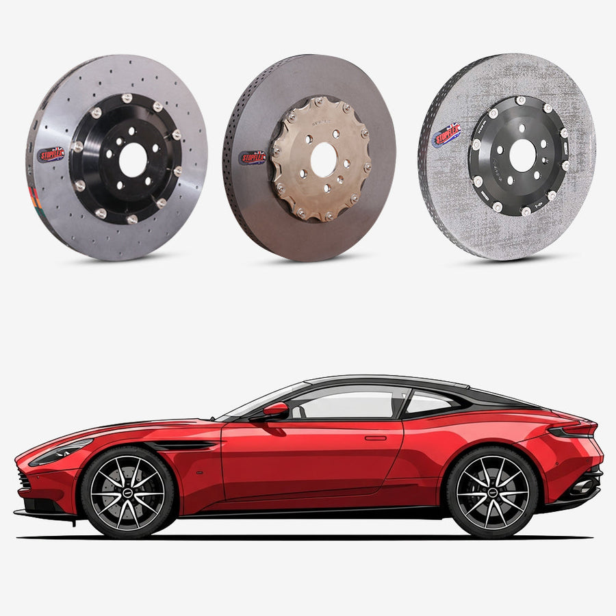 StopFlex continuous long-fiber carbon ceramic brake rotors upgrade for Aston Martin DB11.