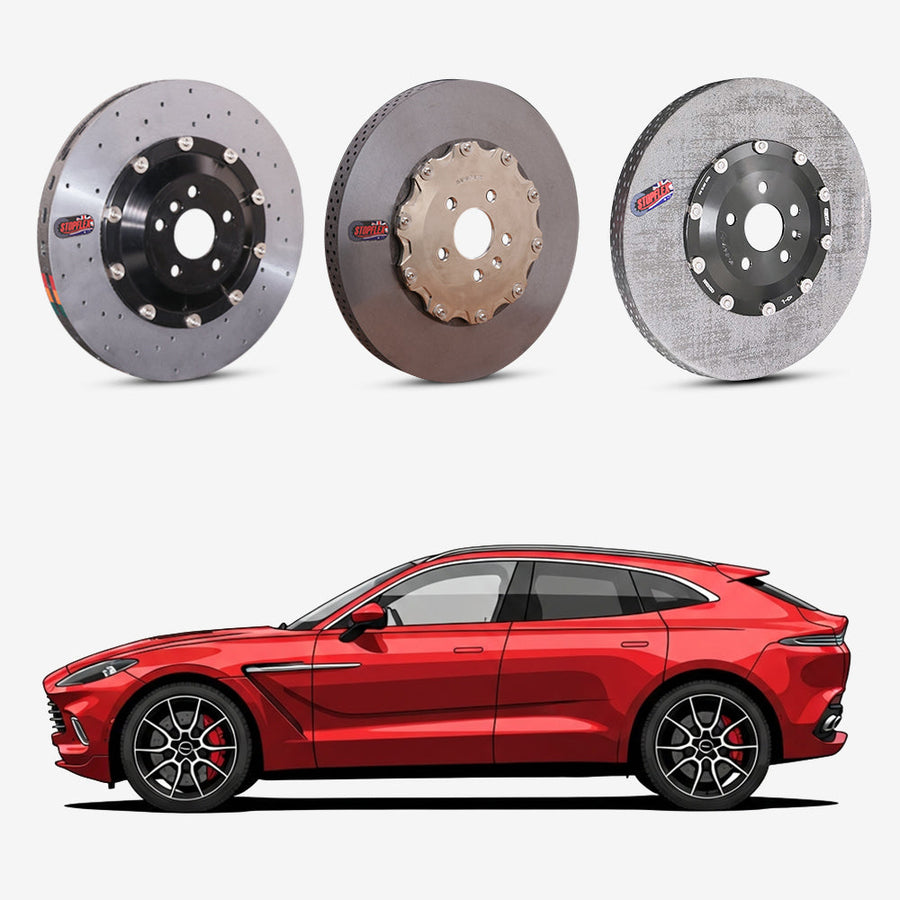 StopFlex continuous long-fiber carbon ceramic brake rotors upgrade for Aston Martin DBX.
