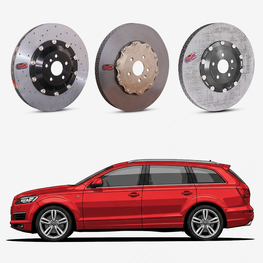 StopFlex continuous long-fiber carbon ceramic brake rotors upgrade for Audi Q7 4L.