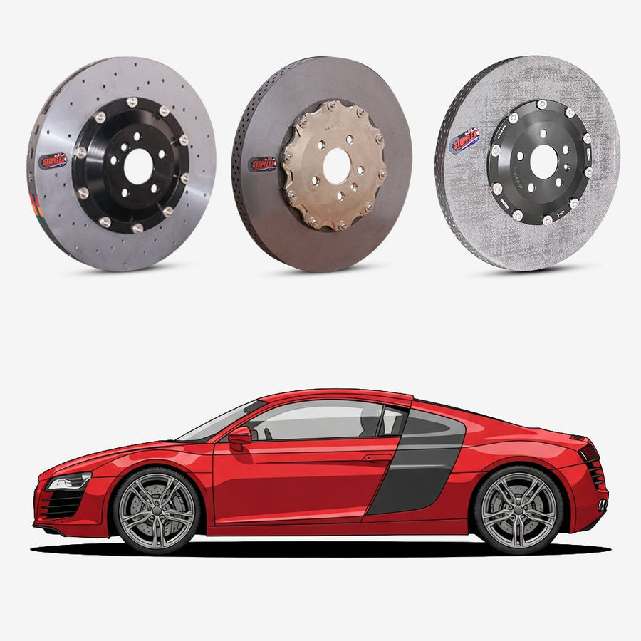 StopFlex continuous long-fiber carbon ceramic brake rotors upgrade for Audi R8 42.