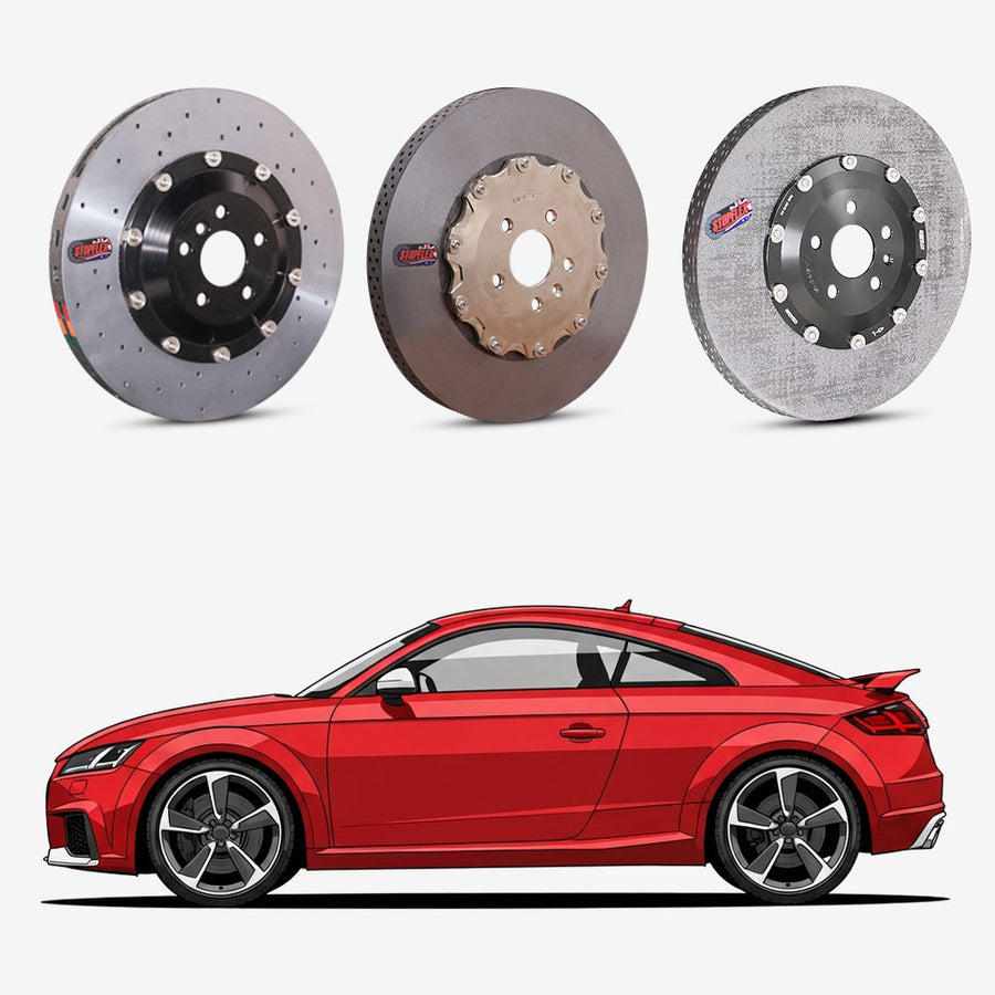 StopFlex continuous long-fiber carbon ceramic brake rotors upgrade for Audi TTRS 8S.
