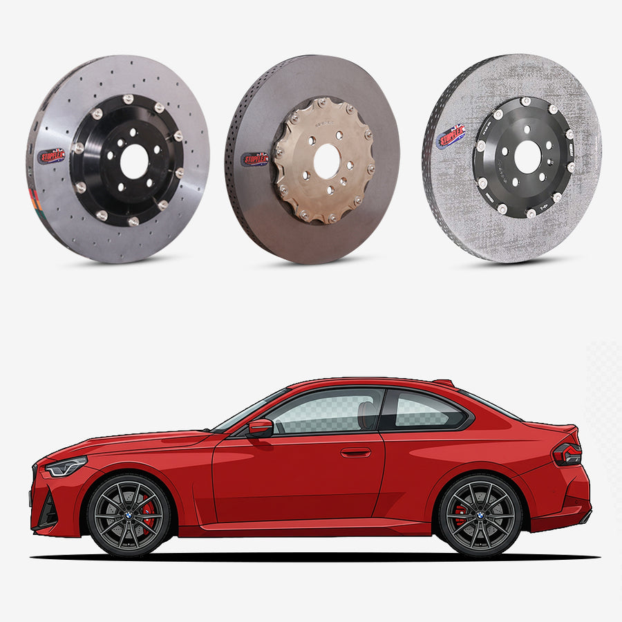 StopFlex continuous long-fiber carbon ceramic brake rotors upgrade for BMW M240i G42.