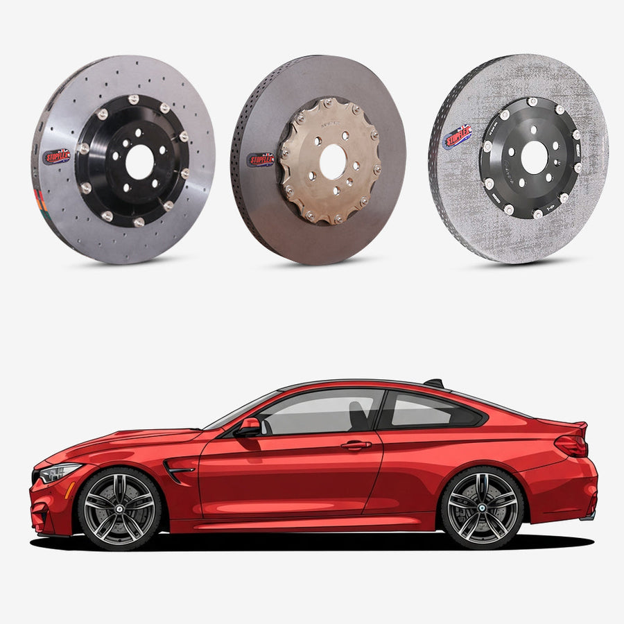 StopFlex continuous long-fiber carbon ceramic brake rotors upgrade for BMW M4 F82.