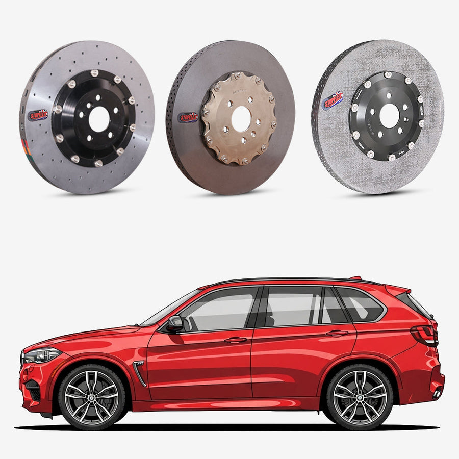 StopFlex continuous long-fiber carbon ceramic brake rotors upgrade for BMW X5M F85.