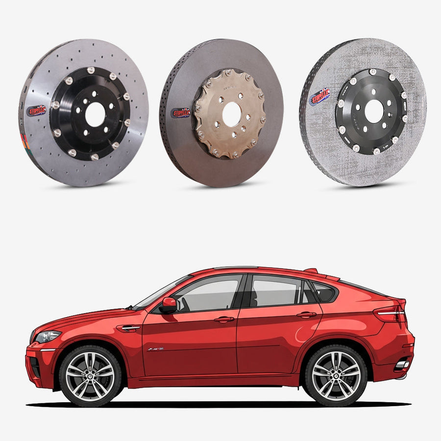 StopFlex continuous long-fiber carbon ceramic brake rotors upgrade for BMW X6M E71.