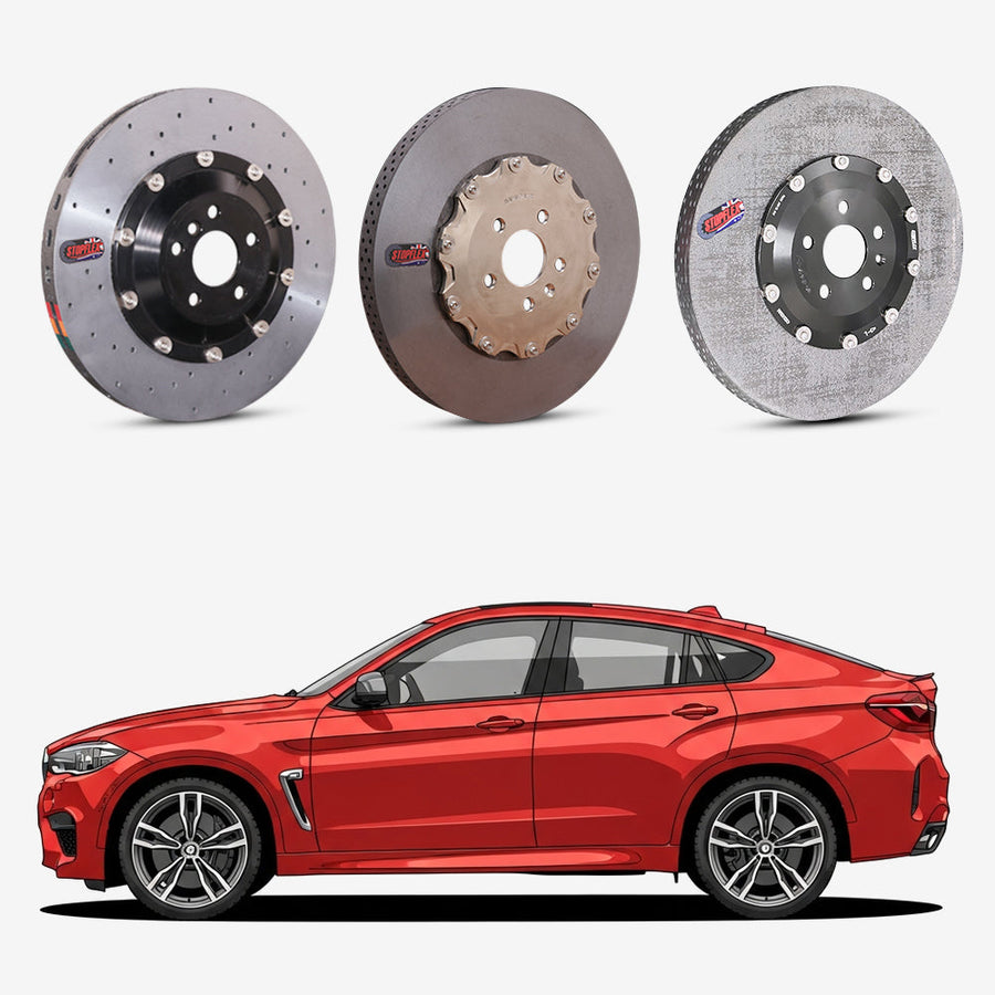 StopFlex continuous long-fiber carbon ceramic brake rotors upgrade for BMW X6M F86.