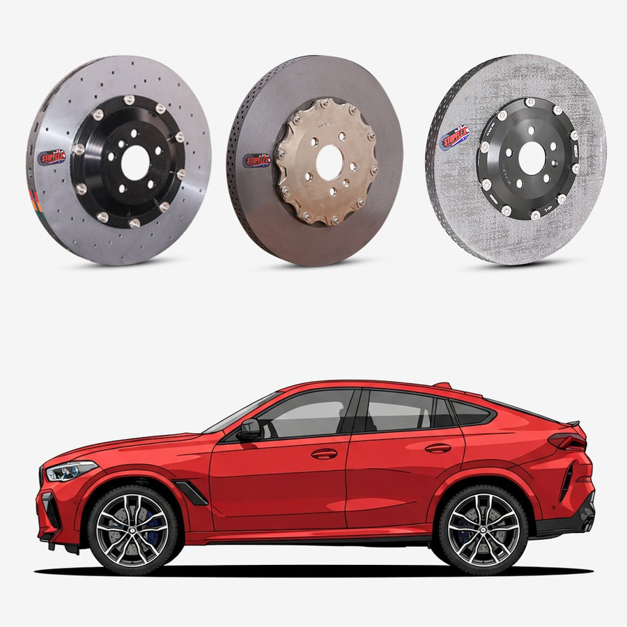 StopFlex continuous long-fiber carbon ceramic brake rotors upgrade for BMW X6M F96.